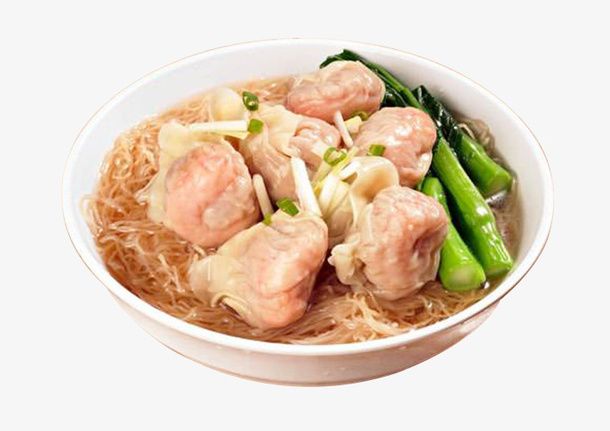 传统特色小吃鲜虾馄饨面美食免抠