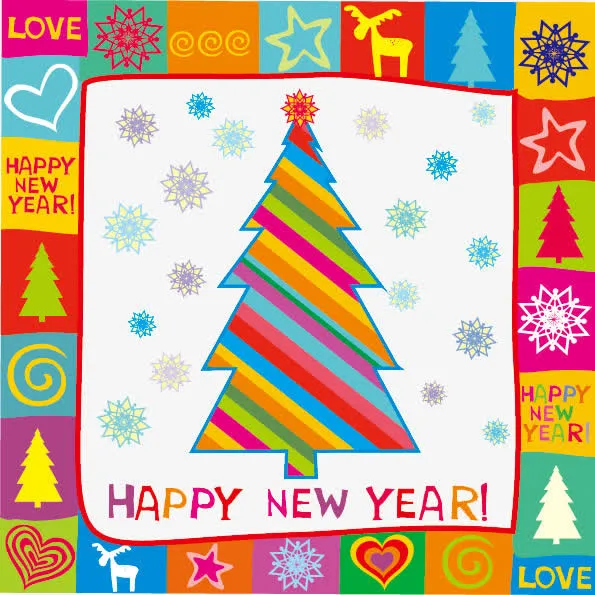 矢量圣诞节新年相框免抠