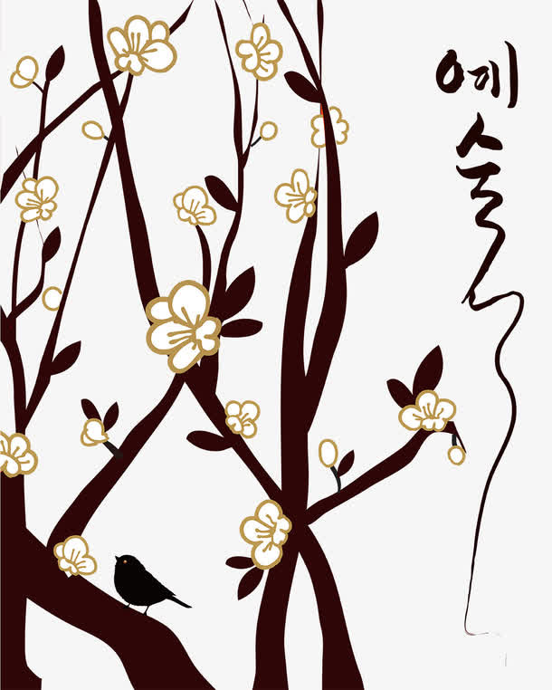 白色的梅花免抠