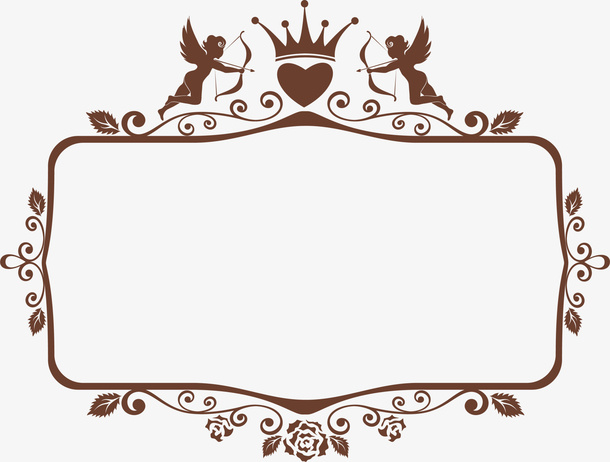 褐色皇冠框架免抠