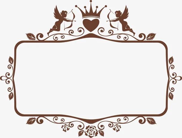 褐色皇冠框架免抠