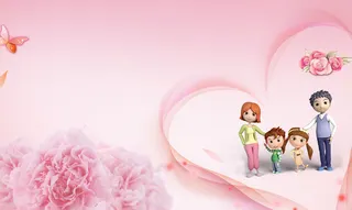 家庭粉色梦幻花瓣节日背景素材高清