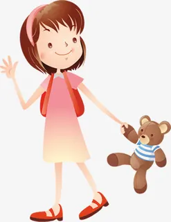 春天手绘可爱儿童免抠