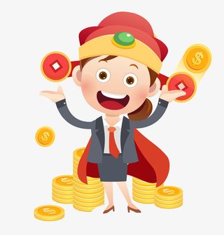 卡通金币女人免抠图免抠