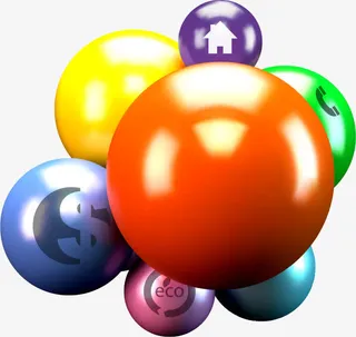 彩色立体球体免抠