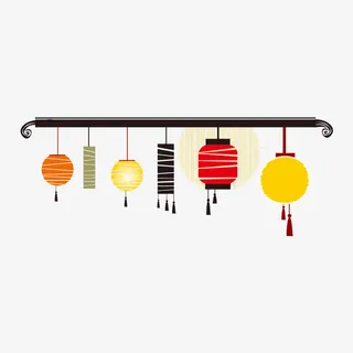 中国风手绘灯笼免抠