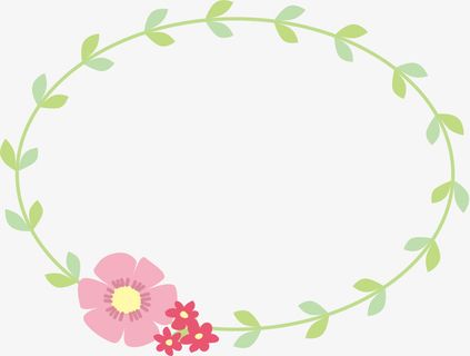 绿色春季花朵树藤框架免抠