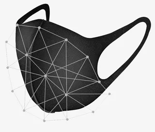 雾霾炭黑女式口罩免抠