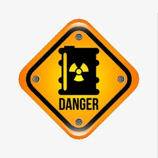 扁平工业菱形危险提示牌PNG免抠