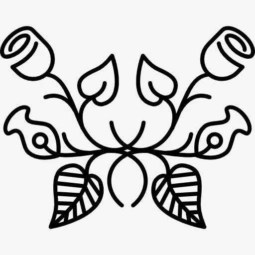 花卉设计玫瑰变镜面效果图标免抠