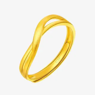 周大福扭纹黄金戒指免抠
