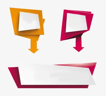 彩色多边形与箭头PPT装饰免抠