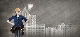 商务建筑工人海报背景高清