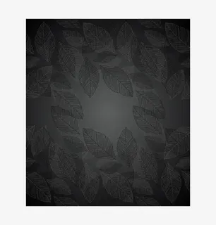 黑色清新树叶边框纹理免抠