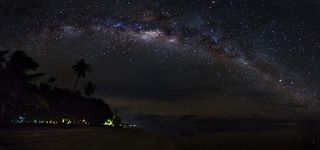 海边夜晚星空背景图高清