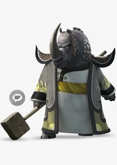 古装犀牛游戏造型免抠