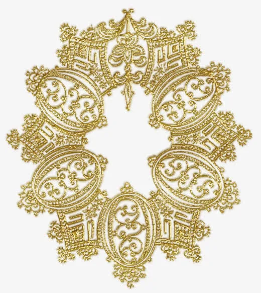 金色花纹免抠