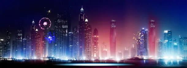 唯美夜景海报免抠