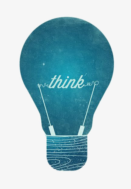 创意灯泡think免抠