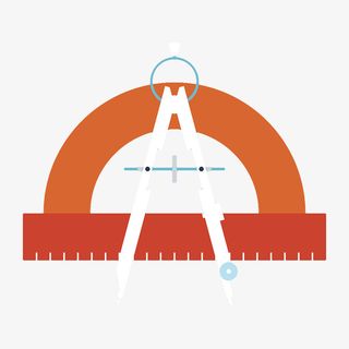 手绘尺子圆规免抠