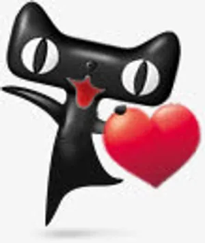 可爱天猫小图标黑色爱心效果免抠