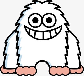 白色卡通雪怪免抠