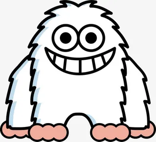 白色卡通雪怪免抠