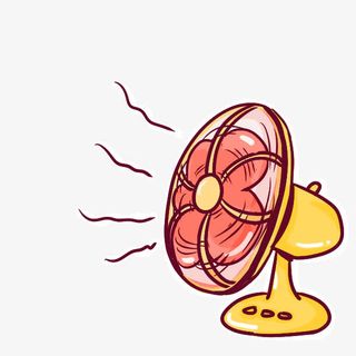 黄色卡通电风扇装饰图案免抠