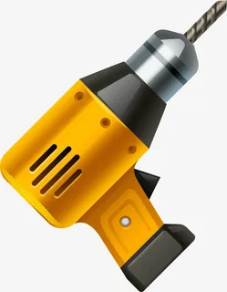 卡通黄色电钻免抠