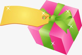 玫红色礼盒免抠