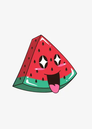 卡通可爱西瓜素材免抠