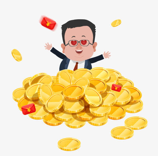 卡通老板钱币图片免抠