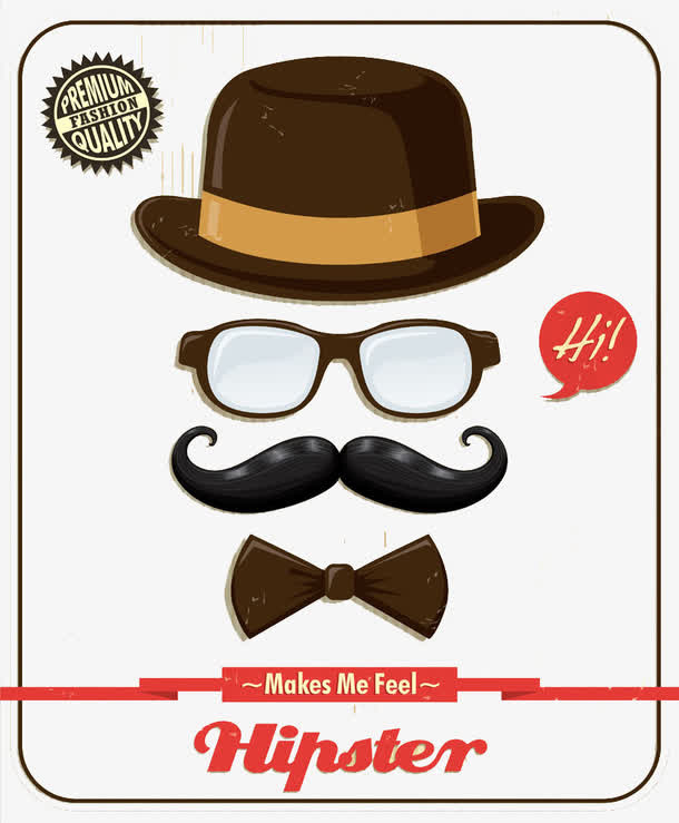 卡通胡子男人免抠