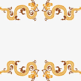 创意中国风龙纹边框元素免抠