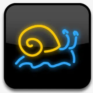 卡通霓虹灯风格图标透明蜗牛免抠