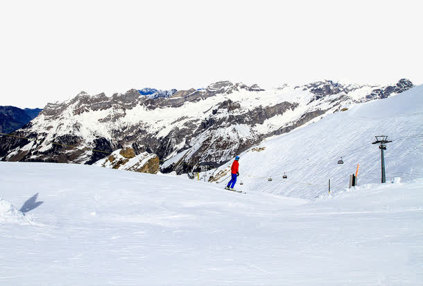 瑞士铁力士雪山风景免抠