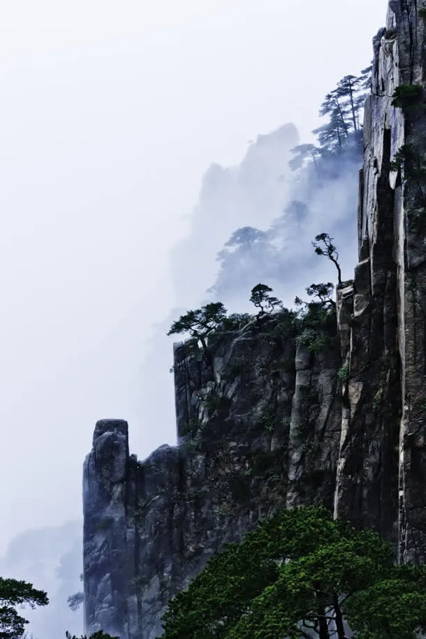 手绘山水风景插画免抠