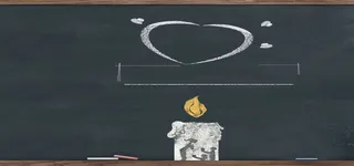 爱心黑板蜡烛小清新设计海报背景高清