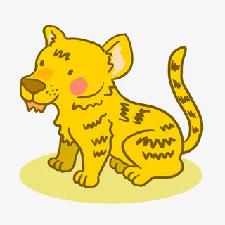黄色卡通老虎矢量图免抠