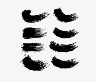 黑色毛笔笔触免抠