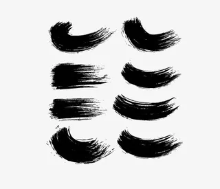 黑色毛笔笔触免抠