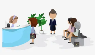 等候办理业务的人免抠