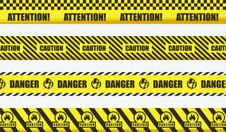 黄黑格纹警戒线免抠