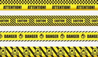 黄黑格纹警戒线免抠