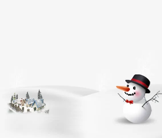 冬季雪地雪人素材免抠