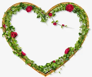 花草围成的心七夕免抠