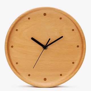 创意实木时钟免抠
