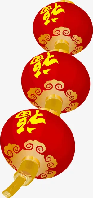 扁平手绘风格创意合成红色的灯笼造型免抠