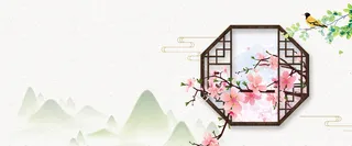 立春灰色复古banner高清