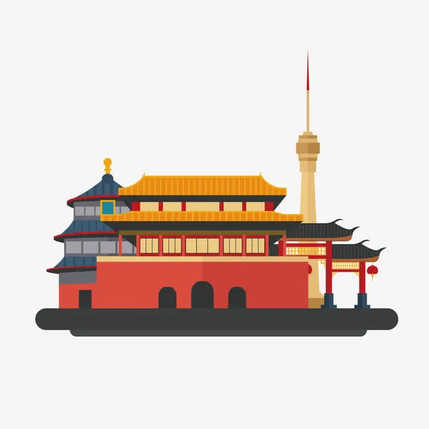 红色故宫免抠